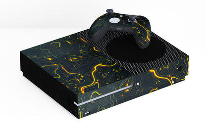 Xbox Series S Black Golden Lines 3D Textured Skin