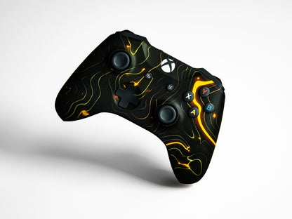 Xbox Series S Black Golden Lines 3D Textured Skin